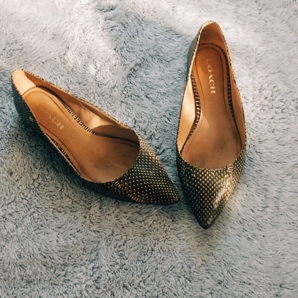 COACH Women's Vierra Snake Skimmer Flats 8.5